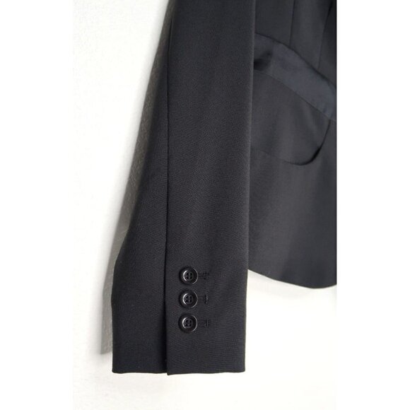 Laundry by Shelli Segal Crop Blazer Jacket Womens Size 4 Black Office Work - Picture 4 of 10